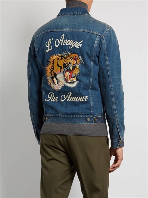 gucci jean jacket men's|Gucci jean jacket women's.